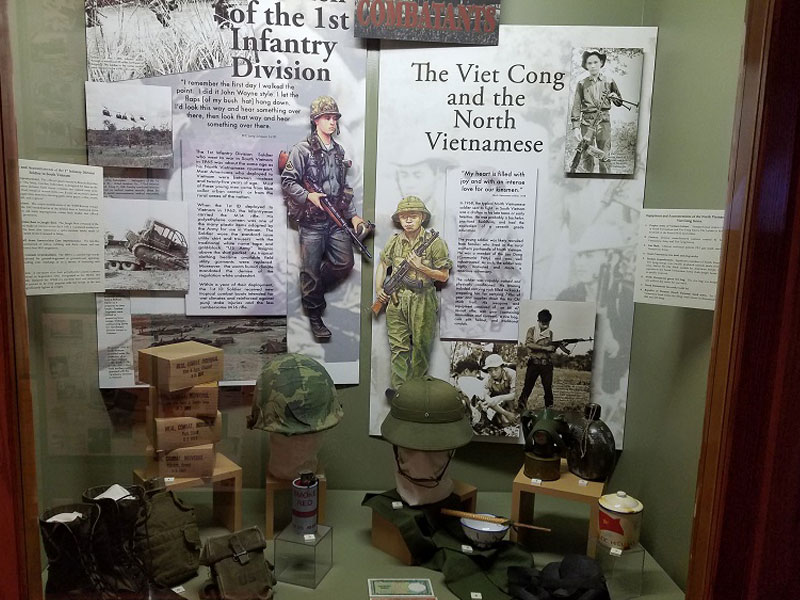 Museum display in glass enclosure - The Viet Cong and the North Vietnamese.